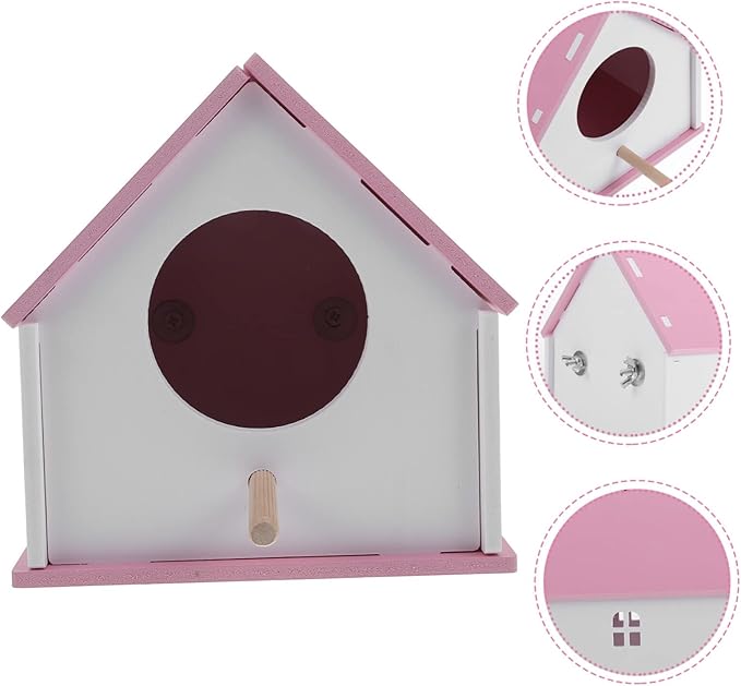 Pet Bird House Parrot Nest Bird Feeding House Outdoor Feeder Cage 6.69 Inch Weather-Resistant Lightweight Backyard Garden Decor