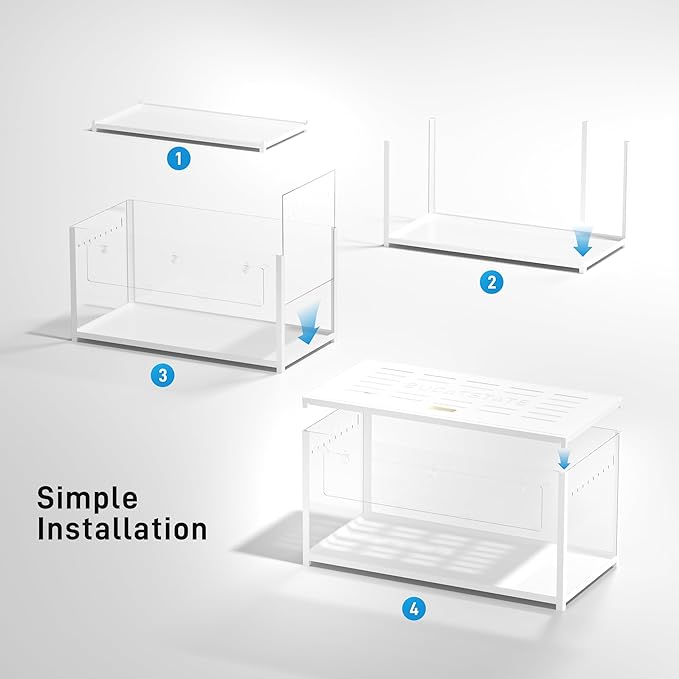 BUCATSTATE Hamster Cage Metal 2.0 - Large Hamster Enclosure Stackable with Top Access Easy Assemble 39.3L*19.7W*20.6H Inches Dwarf Syrian Hamster Tank for Gerbil, Mouse, Rat (774sq inch White)