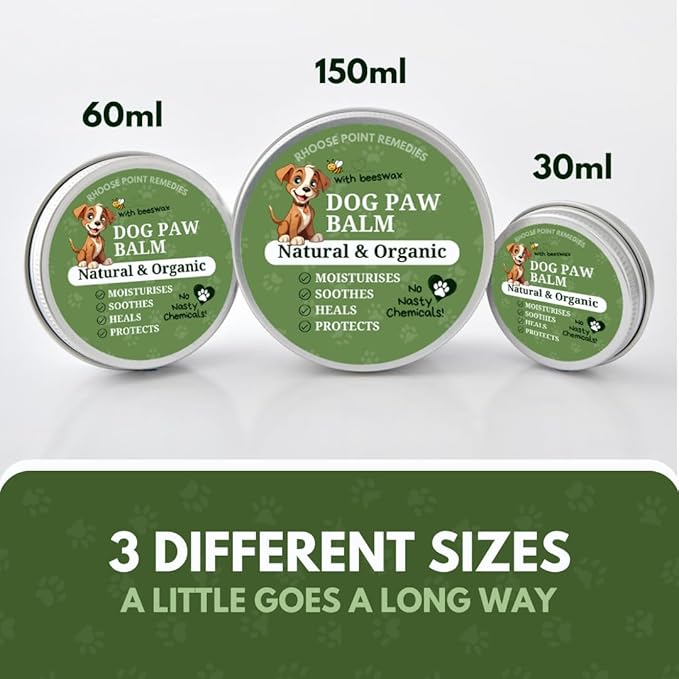 Lick Safe Dog Paw Balm - Softens, Heals, Soothes & Protects Dogs Paws, Noses & Skin. All Natural, Organic Ingredients. Lick-Safe Protection for Dogs with Beeswax (2 fl.oz - Standard Tin)