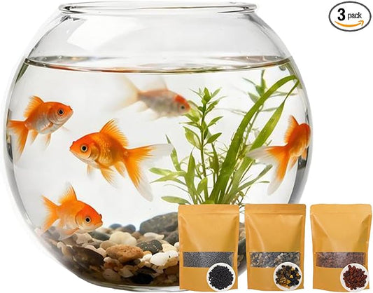 3-in-1 Low Maintenance Aquarium Filter Bio Media: Volcanic Rock, Natural Gravel & Aquatic Plant Cultivation Soil - Helps Reduce Water Changes for Freshwater Tank, Pond