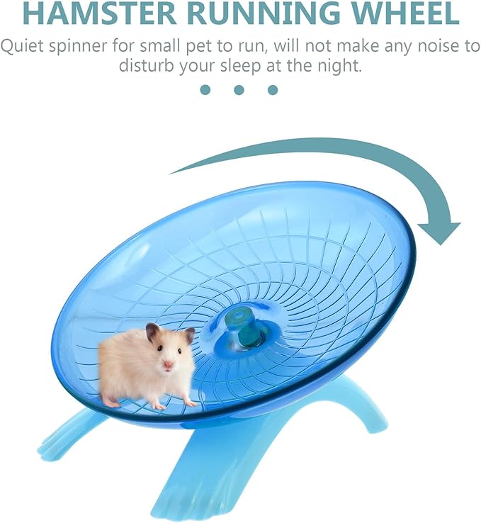 DOITOOL 2pcs Hamster Running Wheel 18cm Plastic Flying Saucer Exercise Wheel for Small Pets Hamster Activity and Plaything Set