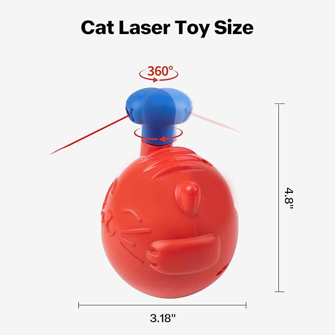 Pet Prime Cat Laser Toy 360° Random Rotation Cat Laser Pointer Toy Rechargeable Automatic Interactive Cat Toy for Bored Indoor Cats/Kittens Self Play