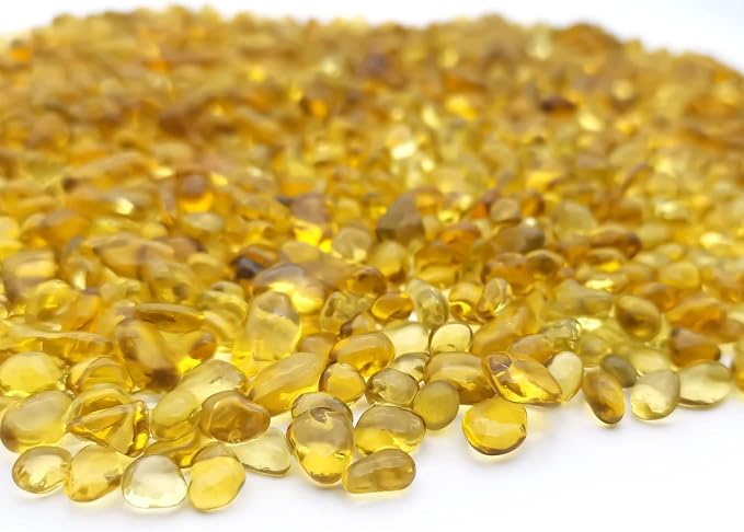 Keedolla 2 lbs/900g Decorative Fish Tank Pebbles Marbles, Sea Glass Stones Beards Pebbles Gravel Rock for Fish Tank, Garden and Vase Fillers - Light Yellow