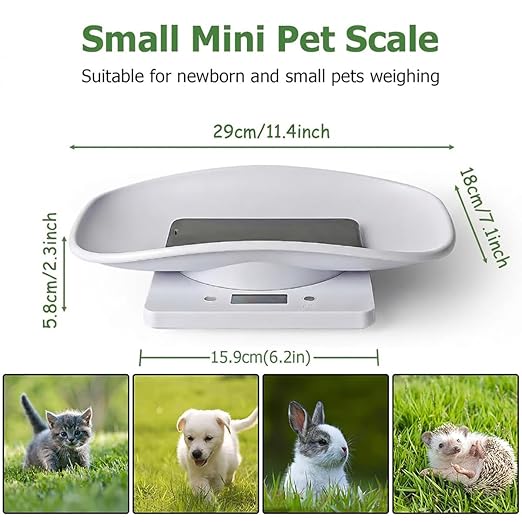 Digital Small Animals Scales for Weighing with Tape Measure, Puppy Whelping Scale Weigh Your Kitten, Rabbit with High Precision, Multifunction Electronic Baby Scales for Small Dogs Cats Crawl Pet