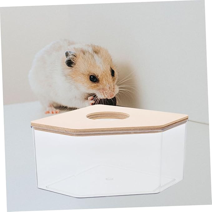 Large Triangle Hamster Bath Room Acrylic Pet Bathing Supplies Dust Bath Container for Chinchilla Guinea Pig