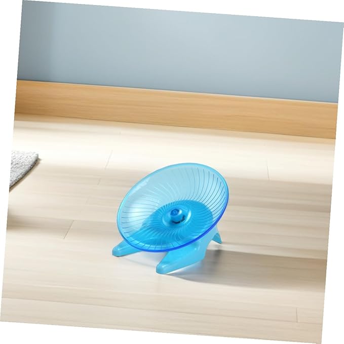 VICASKY Silent Hamster Exercise Wheel with Stand – Flying Saucer Spinning for Small Pets, Quiet Running Wheel for Hamsters, Gerbils, and Hedgehogs, Light Blue