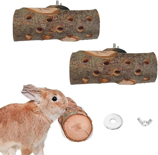 Apple Wood, Small Animals Molar Wood Chew Treats Toys for Rabbits, Hamster, Guinea Pig, Chinchillas, Gerbils, Mice, Rats, Mouse, Bunny (2S)