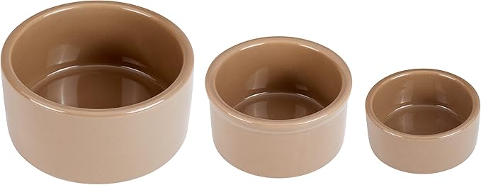 Kaytee Stoneware Ceramic Pet Hamster Bowl, Brown, 3-Inch (Pack of 2)