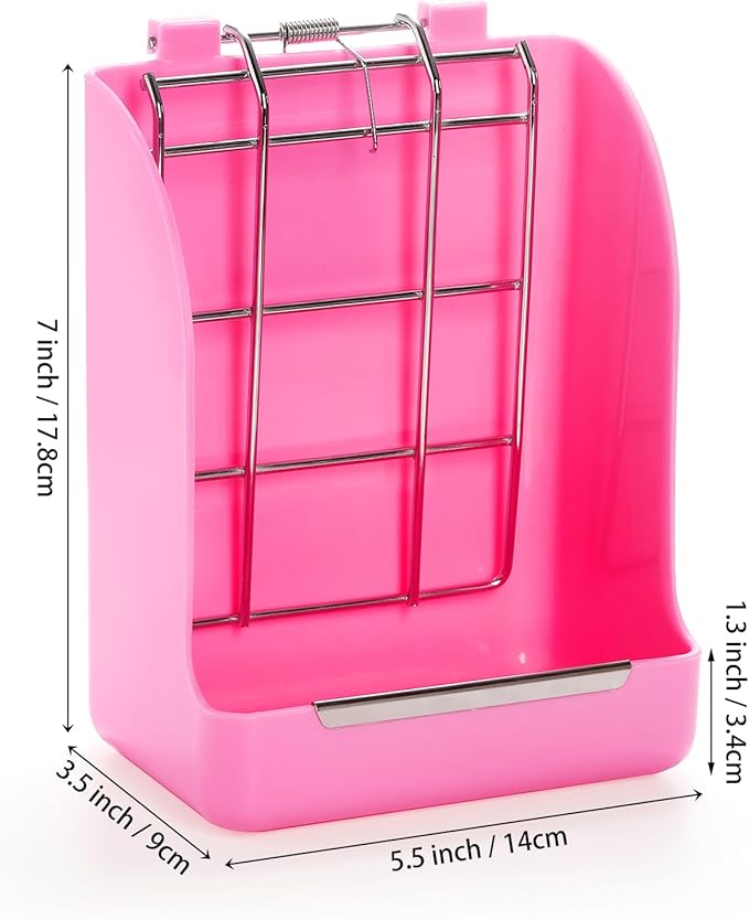 Foraineam 2 Pack Hay Feeder for Rabbits and Guinea Pigs - Plastic Food Bowl, Less Waste Rack Manger, Dispenser for Chinchillas and Other Small Animals