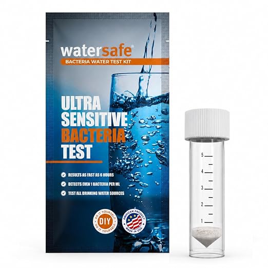 Watersafe® Bacteria Water Test Kit – USA-Made – Results as Fast as 6 Hours – Detects Coliform (Inc. E. coli) & Non-Coliform Bacteria in Drinking, Well & Tap Water – Lab-Quality Testing – 1 Pack