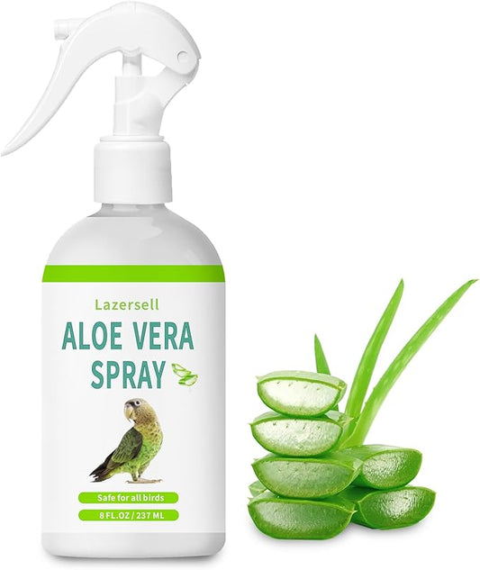 Aloe Vera Bird Spray for Birds - Bird Safe Moisturizing Mist Skin Soothing & Hydrating Mist Conditions Feathers, Gentle for Daily Use - Birds Fine-Mist Application Odor-Free Pure Cold-Pressed Aloe