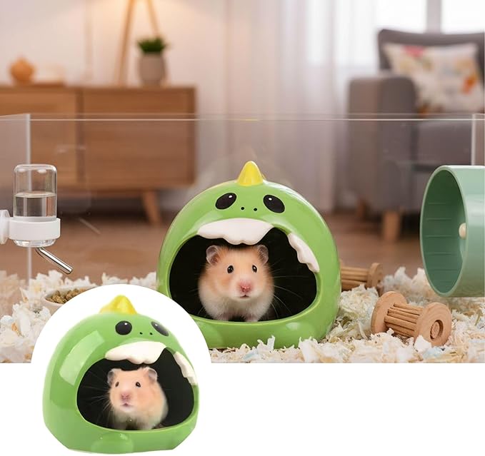 Ceramic Pet Nest for Small Animals - Hamster Ceramic House with Smooth Interior, Enclosed Hideout for Comfortable Shelter and Ventilation