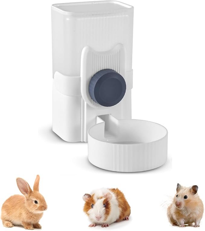 No Drip Rabbit Water Bottle 33oz, Hanging Small Pet Water Dispenser for Bunny, Guinea Pig & Hamster, Leak-Proof, Quiet Flow, Easy Install Cage Bottle