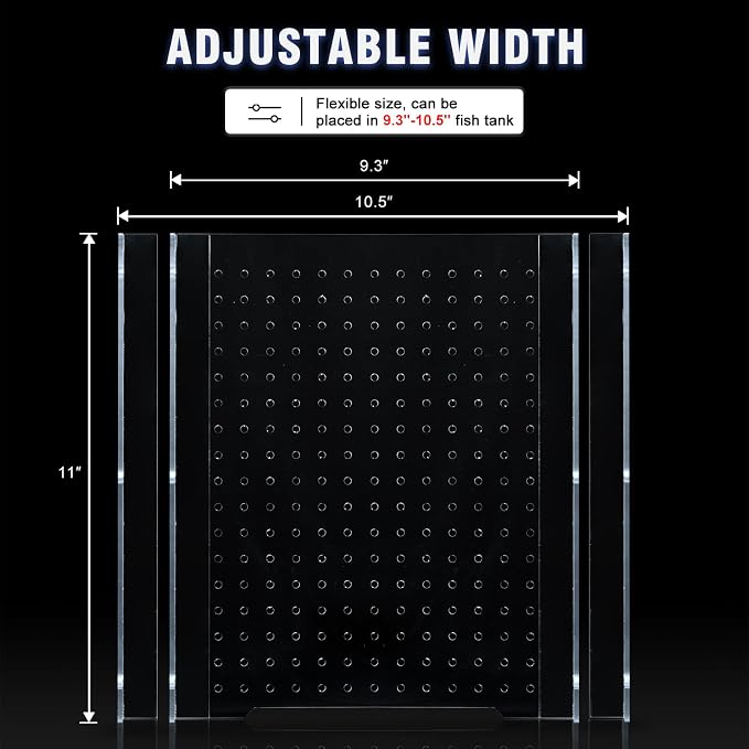Acrylic Fish Tank Divider,10 Gallon Tank Divider,Adjustment Clear Fish Tank Separator Set with Suction Cups (10gal)