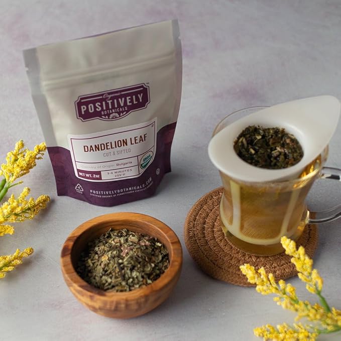 Organic Positively Botanicals Company, Dandelion Leaf, Herbal Tea Loose Leaf Botanical, 16 Ounce