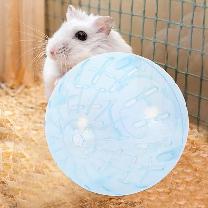 POPETPOP Hamster Running Ball Toy 4 Inch Transparent Exercise Sphere for Small Pets Gerbils Chinchillas Lightweight Portable Activity Ball