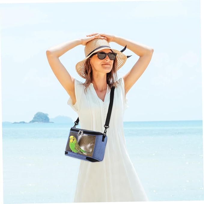 Mipcase 1pcs Transparent Parrot Carrier Bag Outdoor Pet Birds Storage Pouch Breathable Cross Body Tote Comfortable for Travel Versatile Handbag Shoulder Bag Options