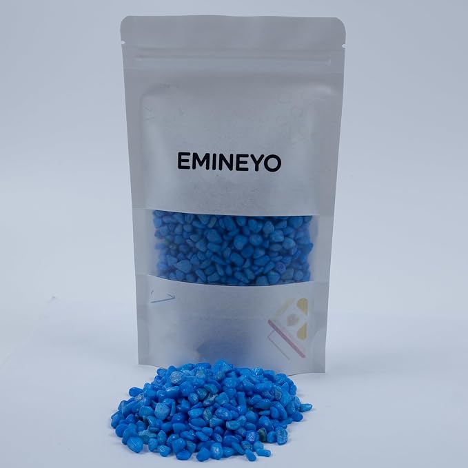Colored Aquarium Gravel,Colorful Pea Gravel,Garden Rocks,Decorative Stones Rocks for Fish Tank,Aquarium,Fairy Garden Decor,Planters,Vase Fillers,Landscaping,1 Pound (Sky Blue, 6-9mm)