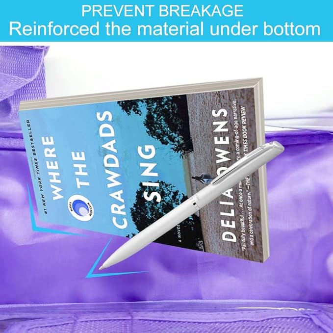 AGSDON 3PCS Clear Backpack for Girls, Kids Mermaid Transparent Bookbag Heavy Duty, Cute See Through Backpacks with Lunch Bag - Purple