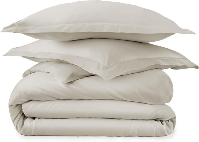 100% Organic Cotton Duvet Cover King Size - Naturally Soft Lightweight & Cooling Duvet Cover Set with Decorative Shams - Premium GOTS Certified 300 Thread Count Sateen Weave (Pewter, King)