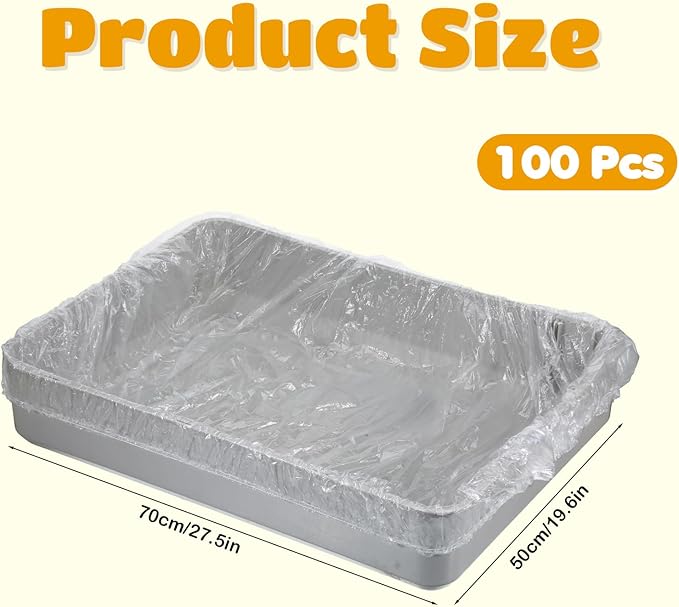 COMNICO Disposable Small Animals Cage Liners, 100 Pcs Rabbit Guinea Pig Cage Liner Bags Universal Plastic Film for Bunny Bird Hedgehog Chinchilla Essentials Indoor