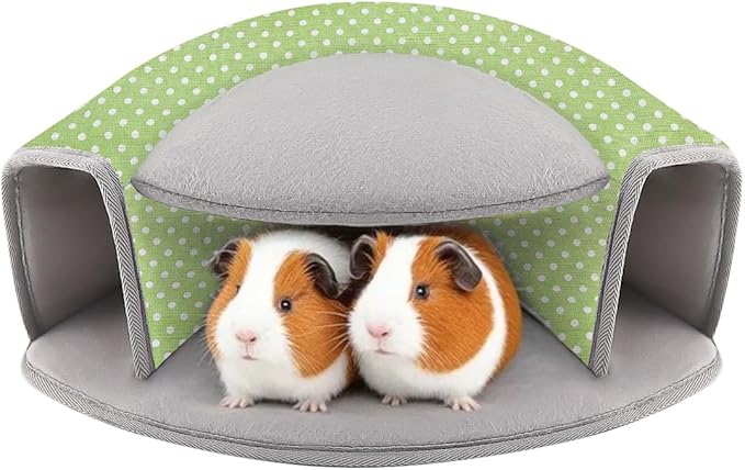 Guinea Pig Hideout, Interactive Guinea Pig Tunnel Bed, Washable Small Animal Tubes Toys Cage Accessories for Ferret Bunny Chinchilla