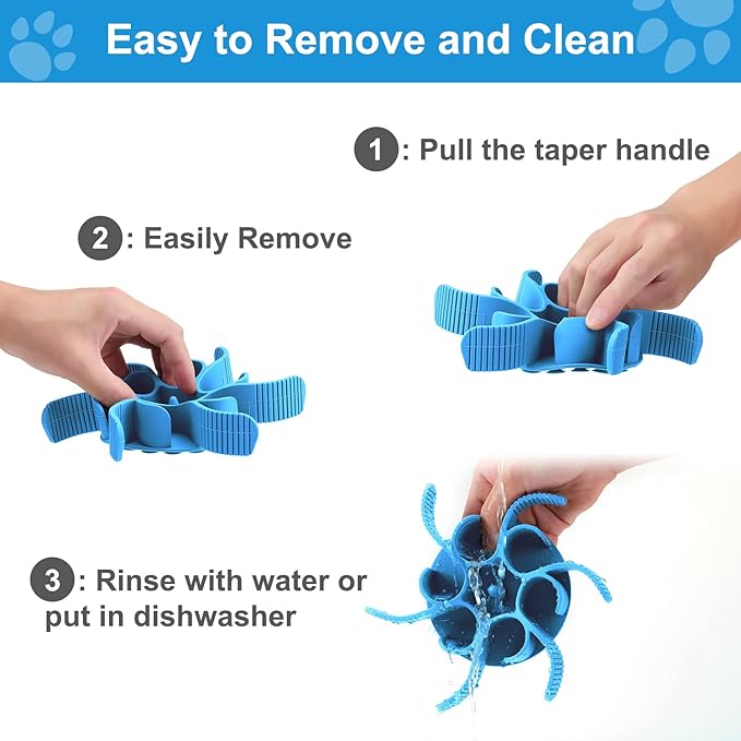 Anipaw Dog Slow Feeder Bowls Silicone Spiral Pet Food Feeder Insert to Slow Down Eating for Large Medium Small Breed Dogs Perfect with Stainless Steel Glass Ceramic Pet Bowls (Blue)