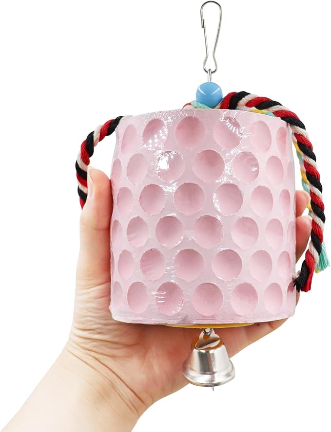 Oooct Large Chicken Chewing Toy, Chick Beak Grinding Calcium Stone with Bells, Chicken Coop Accessories, Cage Toys for Cockatiel Parakeet Parrot Budgies Rat Hamster Rabbit Bunny African Grey