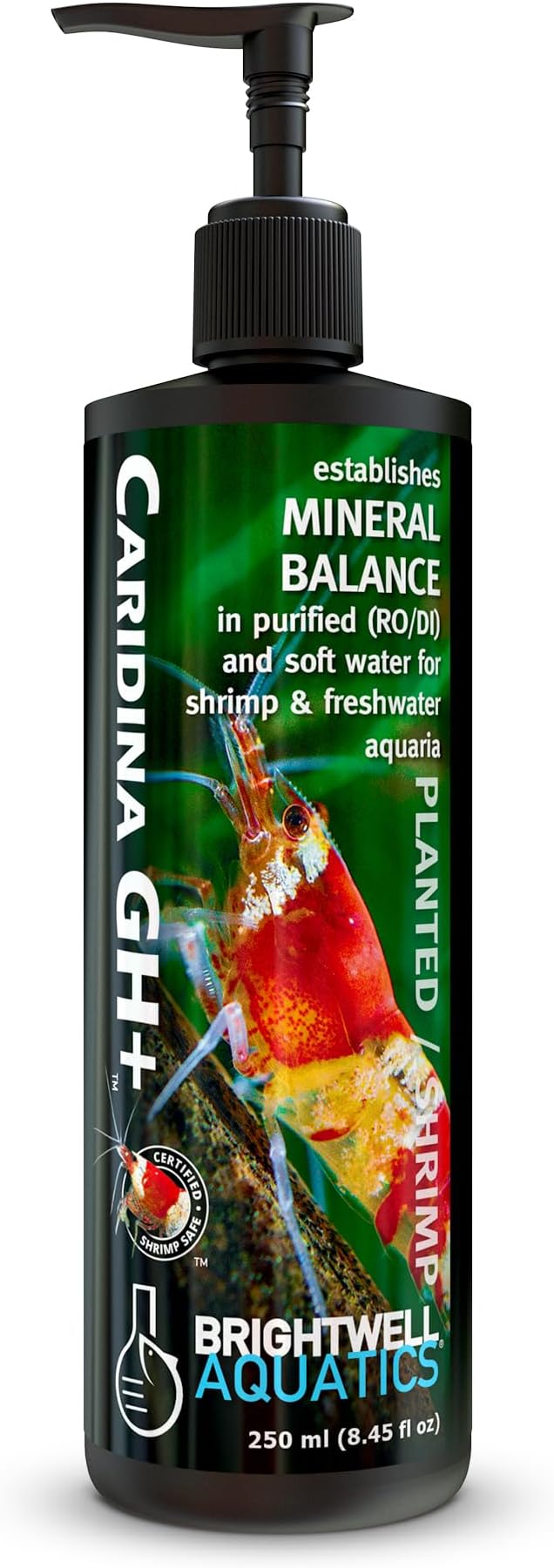 Brightwell Aquatics Caridina GH+ Shrimp Mineral Supplement RO/DI, 250ml