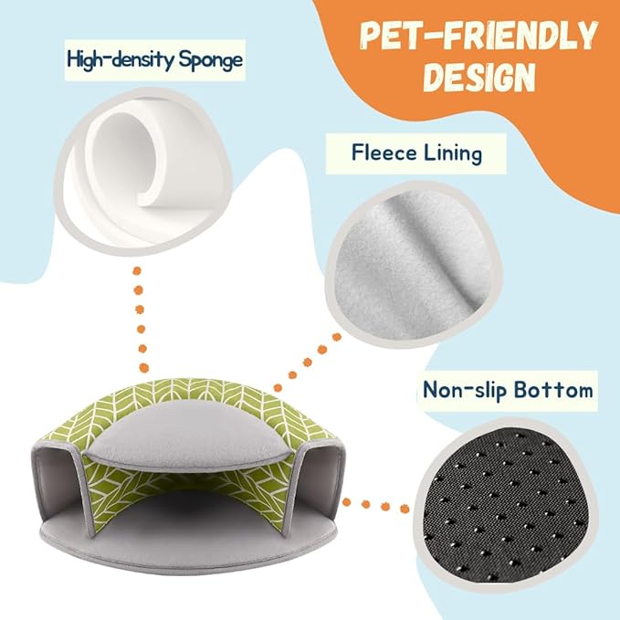 Guinea Pig Hideout, Interactive Guinea Pig Tunnel Bed, Washable Small Animal Tubes Toys Cage Accessories for Ferret Bunny Chinchilla