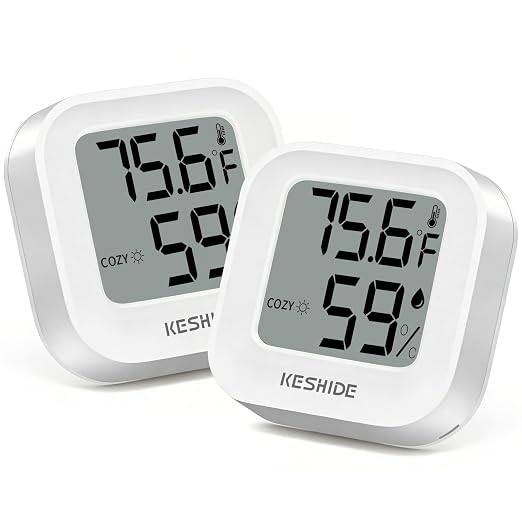 Digital Hygrometer Thermometer for Room Temperature Humidity Meter Indoor Thermometer Accuracy Calibration LCD Temperature Sensor, Bedroom, Baby Room, Office, Greenhouse, Cellar