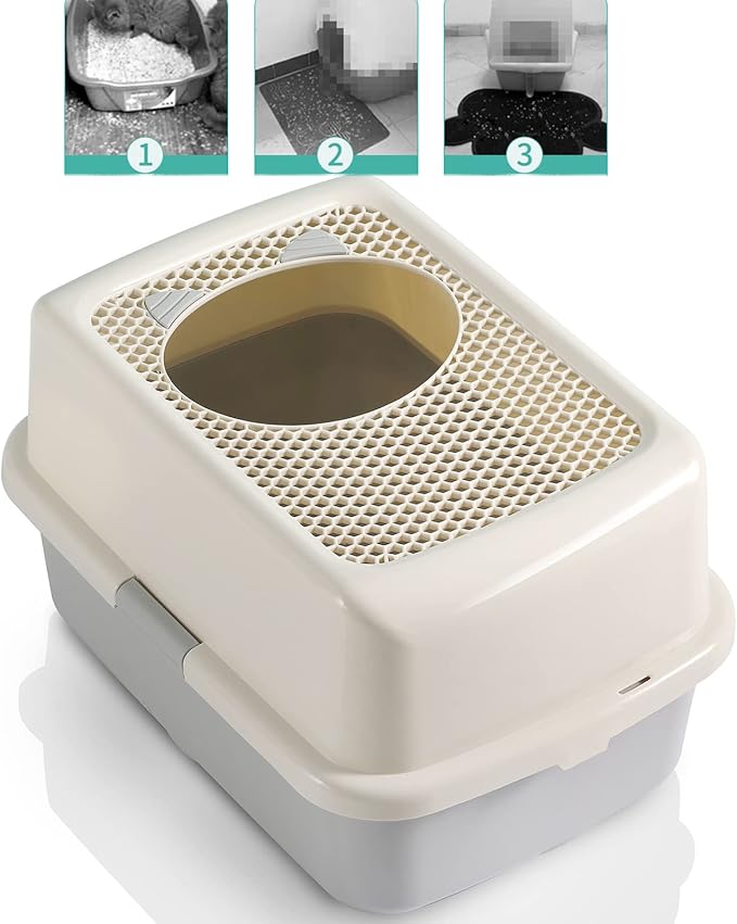 Smart Paws Covered Litter Box for Cats – Enclosed Design with Odor Control, No Mess, Easy Clean, Large Size for Multiple Cats