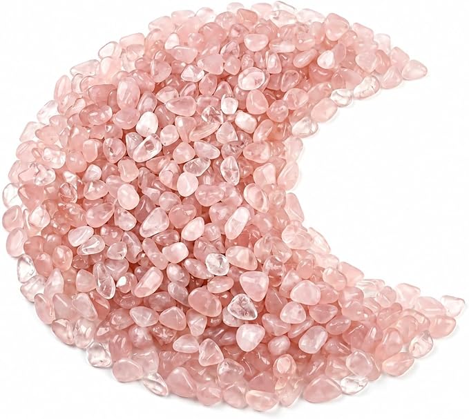 5‑7mm Crystal Gravel 1 lb in Small Box | White Quartz, Rose Quartz, Green Fluorite, Rainbow Crystal, Cat’s Eye, Amethyst | Fish Tank, Planter, DIY, Meditation Decor (Rose Quartz)