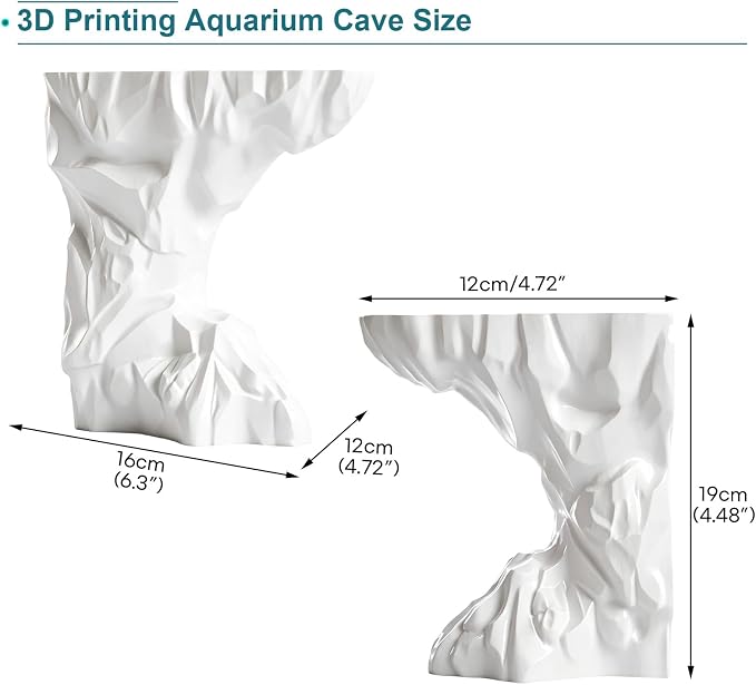 Saim Aquarium Underground Cave with Viewing Ports, Substrate-Friendly Under Gravel Tunnel Hideout, Natural Curve Corner Decor for Pleco, Shrimp, Corydoras & Kuhli Loach (Medium)