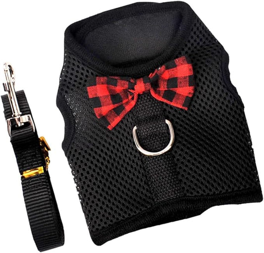 BESTonZON Small Animal Pet Vest Harness Set Breathable Mesh Chest Strap Adjustable Size L 35-40Cm for Rabbit Guinea Pig Squirrel Walking