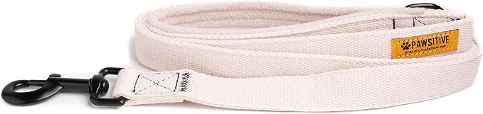 Pawsitive Hemp Leash - 5ft Long, with a Padded Handle for Extra Comfort. Made from Durable, Machine Washable Hemp; Natural