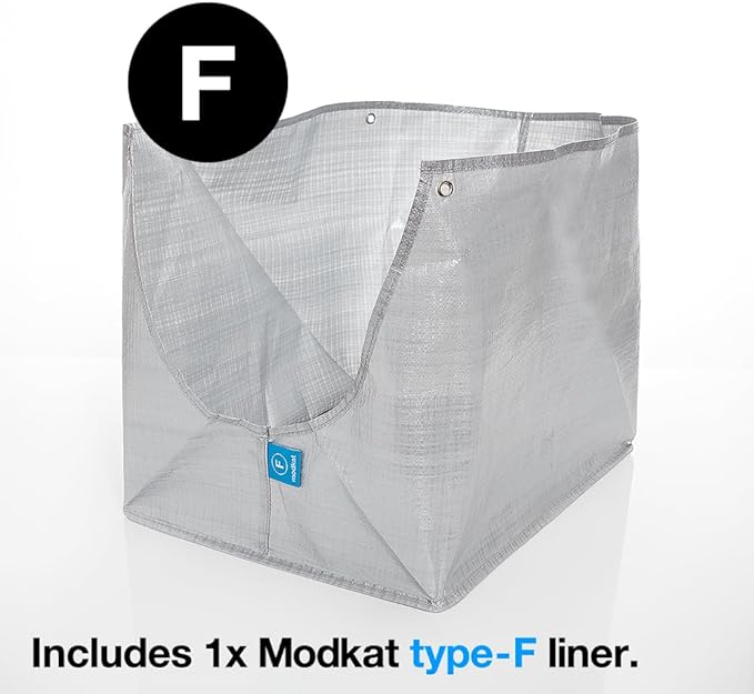 Modkat Flip Litter Box – Front-Entry Design with Integrated Liner System (White)