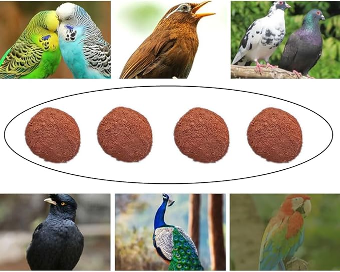 4 Pack Bird Mineral Block Natural Formula Clay Ball Bird Beak Grinding Stone Rock Blocks Calcium Supplement Parrot Chewing Toys for Parakeets Quaker Senegal Conure Budgies Cockatiel Greys