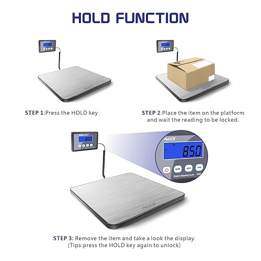 Shipping Scale, 400lb/1oz, Digital Postal Scale with Hold/auto-Off/Tare Function, Mail Scale for Packages/Pets/Luggage/Office, Heavy Duty Scale, Batteries & USB Cable Included