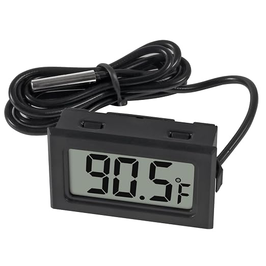 6 Pack Digital Thermometer Wired for Car Greenhouse Indicator Indoor Room Freezer Refrigerator Aquarium with 1M Waterproof NTC Probe Fahrenheit(℉)