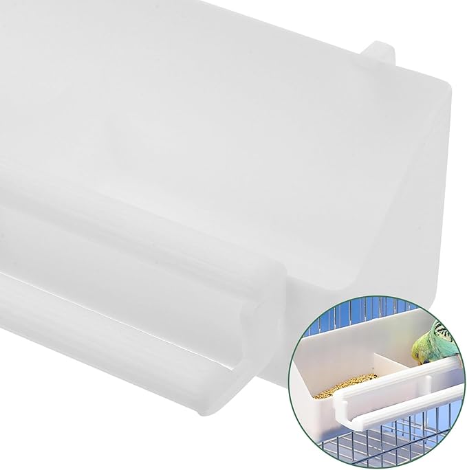 Toddmomy Automatic Bird Feeder Hanging Outdoor Bird Food Tray Anti-Splash Seed Dispenser 2pcs and Cockatiels