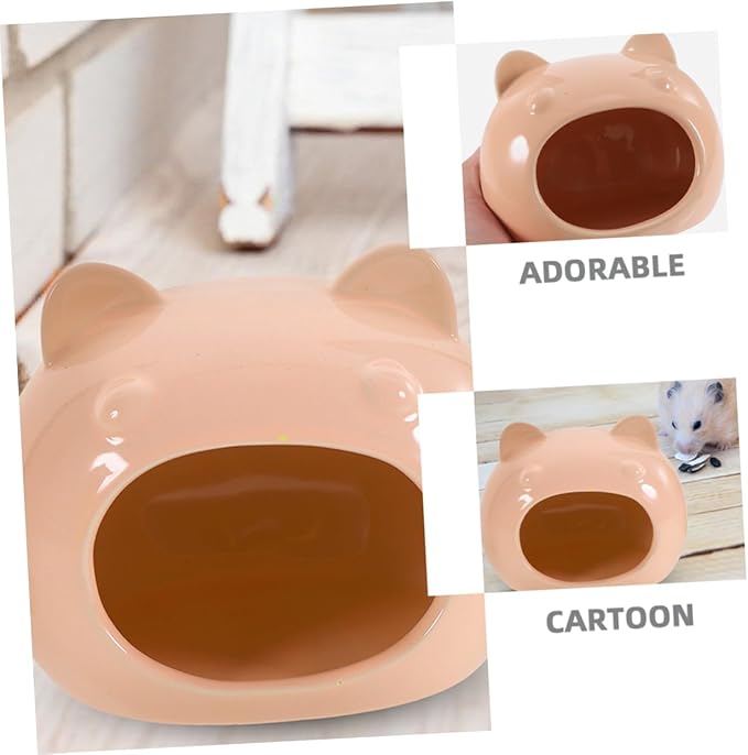 POPETPOP Adorable Small Pet House Ceramic Hamster Hideout Guinea Pig Hide Lightweight Design
