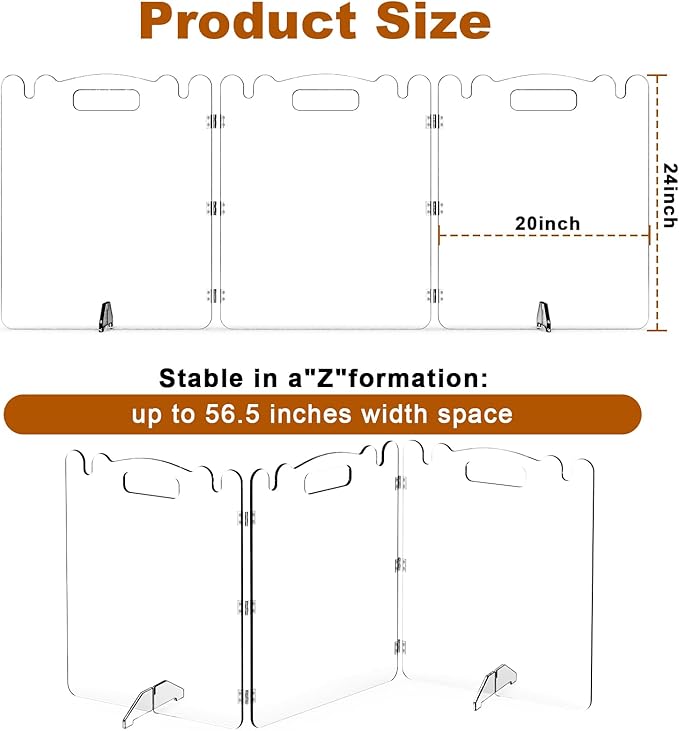 Clear Acrylic Pet Dog Gate - Folding Transparent Gates for Small Dogs Pets - Freestanding Foldable Tall Puppy Doggy Fence Door for Inside Indoor House Doorways Room Divider Barrier