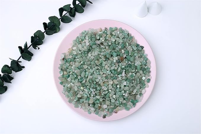Natural Green Aventurine Crystal Quartz Rocks Chips Vase Filler Rocks for Succulent Plant Small Fish Tank Aquarium Gravel Decorative Pebbles Stones(200 gram)