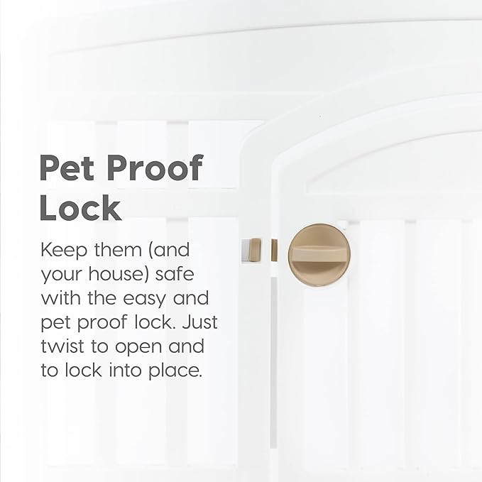 IRIS USA Dog Playpen 24" 4-Panel Puppy Playpen, 35 x 35 x 24, Puppy Fence, Dog Playpen, Dog Play Pen Indoors, Pet Fence, Puppies/Small Dogs, White