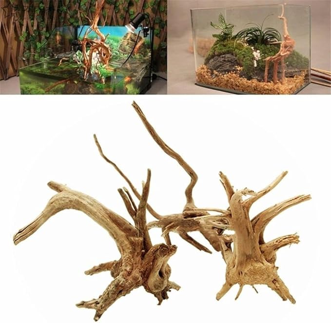 1Pc Natural Aquarium Driftwood Branches Wood Aquarium Trunk Driftwood Tree Fish Tank Log Decoration Plant Stump, Thematic Ornaments Assorted Size, Aquarium Décor (8-10cm)