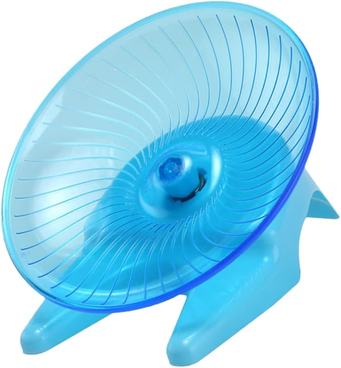 Toddmomy Silent Hamster Flying Saucer Exercise Wheel with Non-Slip Stand, Whisper-Quiet Spinning for Small Pets Including Gerbils, Hedgehogs, and Hamsters, Light Blue