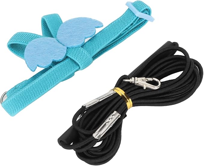 Parrot Bird Harness Leash, Adjustable Parrot Nylon Anti Bite Flying Training Rope, Pet Outdoor Traction Lead, Bird Parrot Flight Suit with Leash for Parakeets Cockatiels Conures Budgies(XS-Blue)