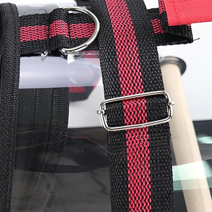 Lightweight Portable Pet Bird Travel Cage, Breathable Bird Carrier Backpack, Parrot Carry Bag with Visible Window Large Space, Shoulder Strap and Standing Perch, for Small Birds