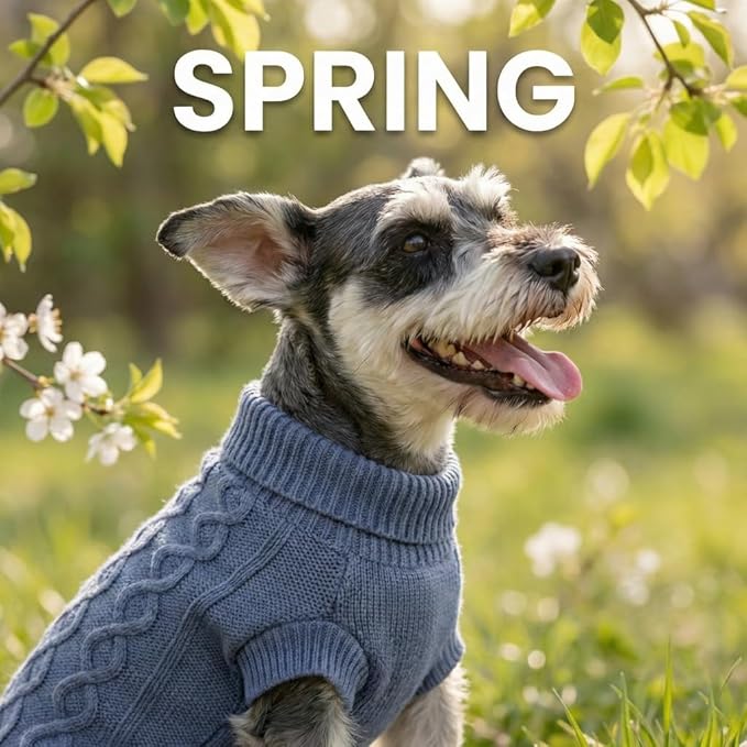 Small Dog Warm Winter Sweater, Comfortable Dog Clothes Puppy Knitwear for Small Medium Large Breeds Dog Outfits, (Dark Blue L)